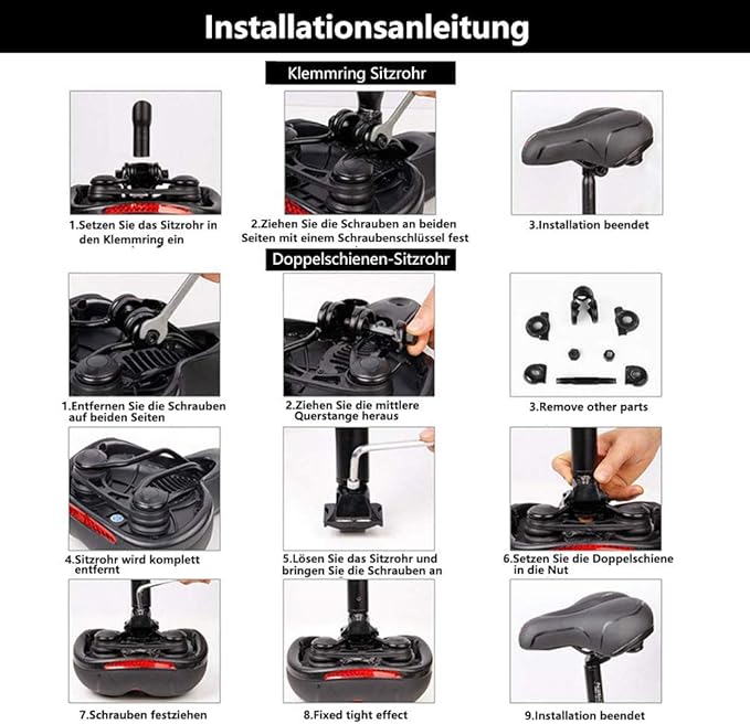 fahrradsattel zusammenbauen Damensattel Fahrrad mit Memory Foam weich mit Lüftungskanal – Bomence