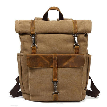 Rolltop Canvas Rucksack mit Leder "Nomad"