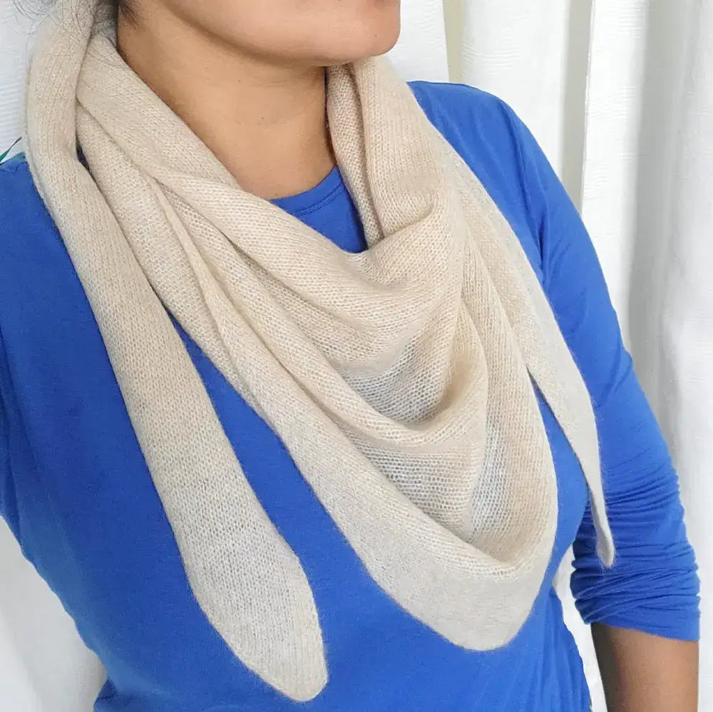 Leichter Cashmere Damen Schal Dreieck hell beige natur Farbe