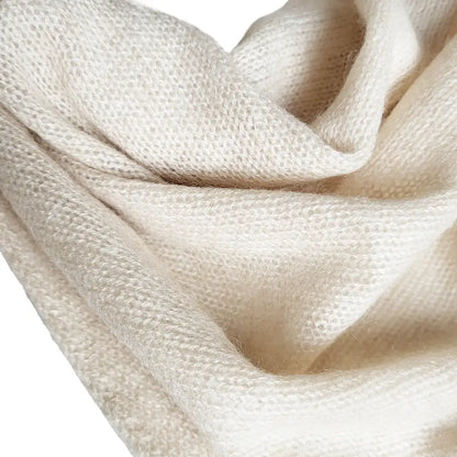 Cashmere Dreieckstuch weich in Beige Natur Farbe Strick