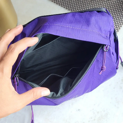 Innenansicht Rolle wasserdichte Lenkertasche lila für Damen