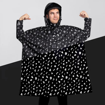 Fahrrad Regenponcho Herren reflektierendes Muster Doodle mit Reflective Berlin