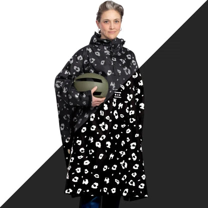 Regenponcho Damen Reflektierend mit Leoparden Print