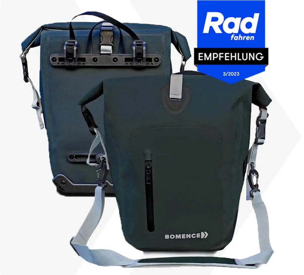 Fahrradtasche für Gepäckträger wasserdicht & nachhaltig – Bomence
