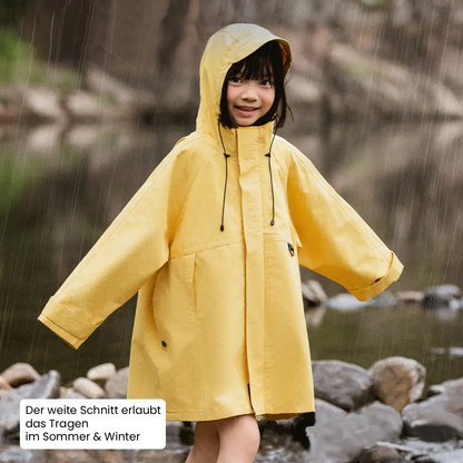Weite gelbe Regenjacke für 8 Jahre Mädchen