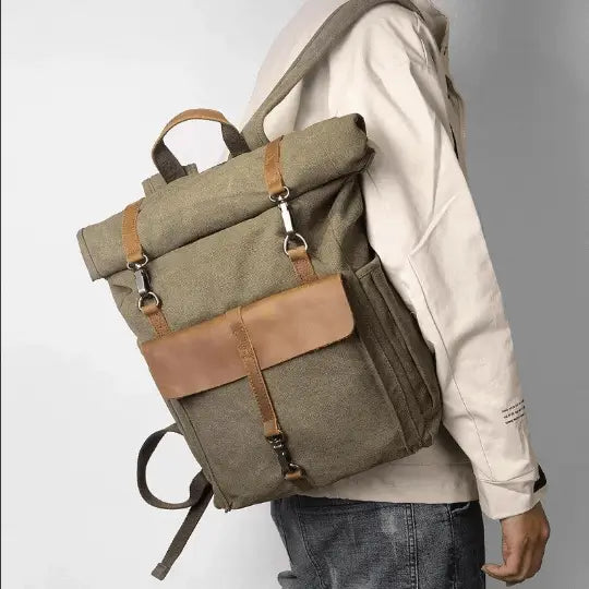 canvas-rucksack-leder-gruen-vintage