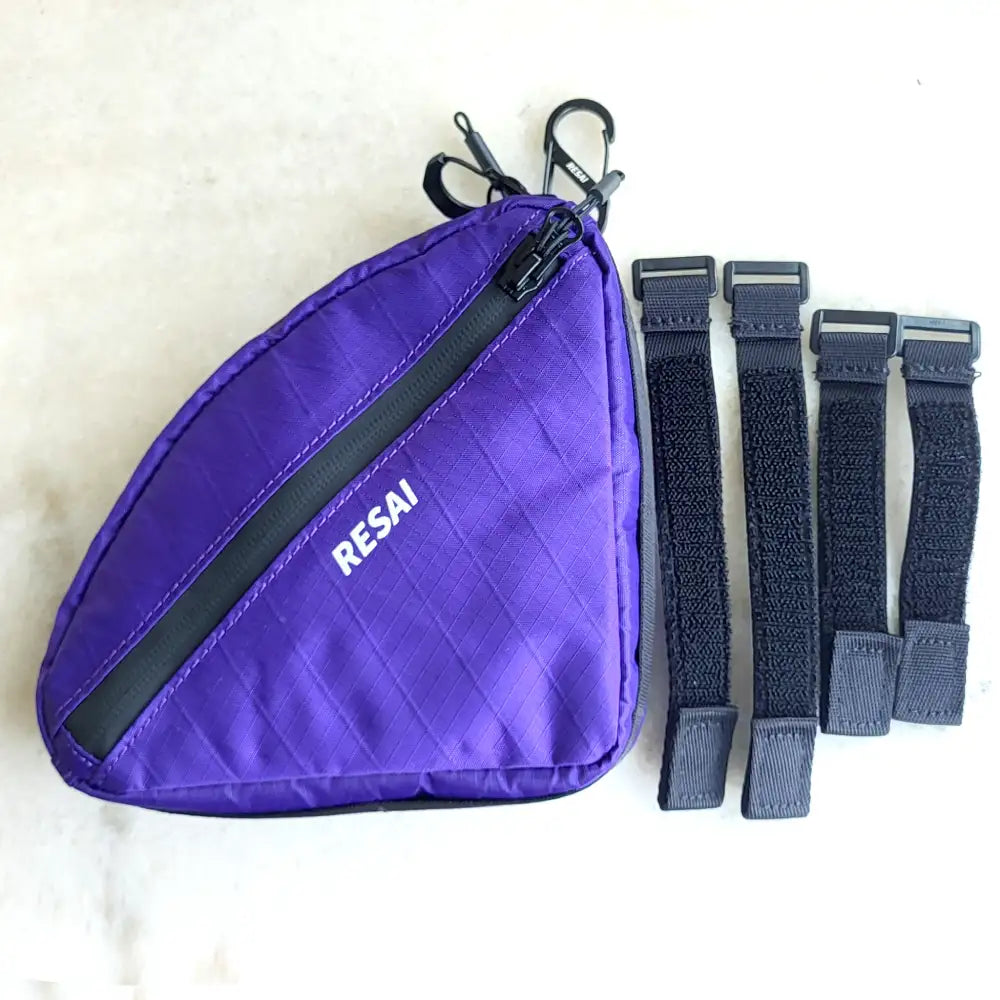 Rahmentasche von Resai lila klein mit Klettverschlüssen