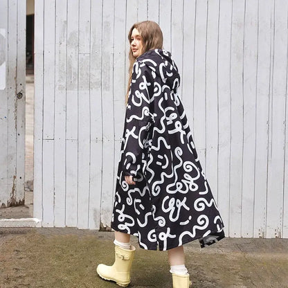 langer Regenponcho für Damen schick