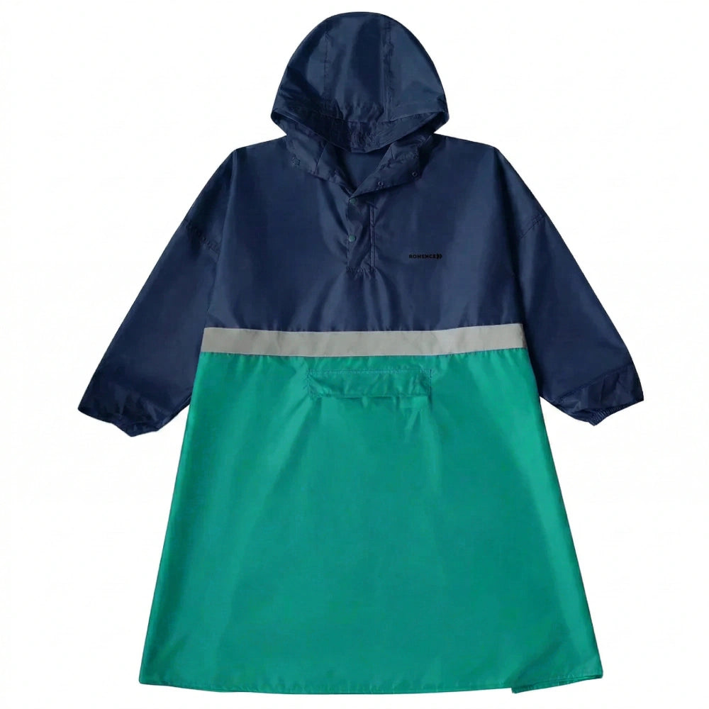 Großer Regenponcho mit Ärmeln (mit reflektierendem Streifen)