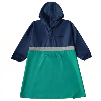 Großer Regenponcho mit Ärmeln (mit reflektierendem Streifen)