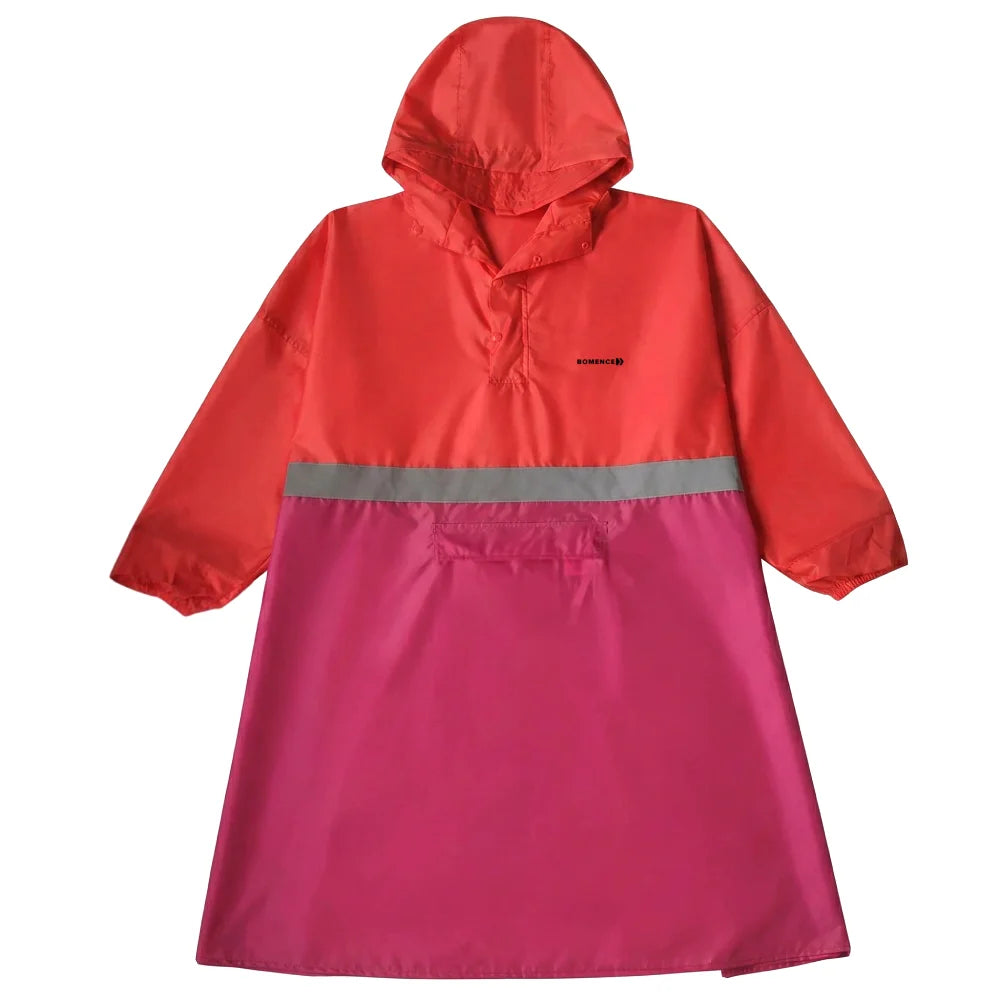 Großer Regenponcho mit Ärmeln (mit reflektierendem Streifen)