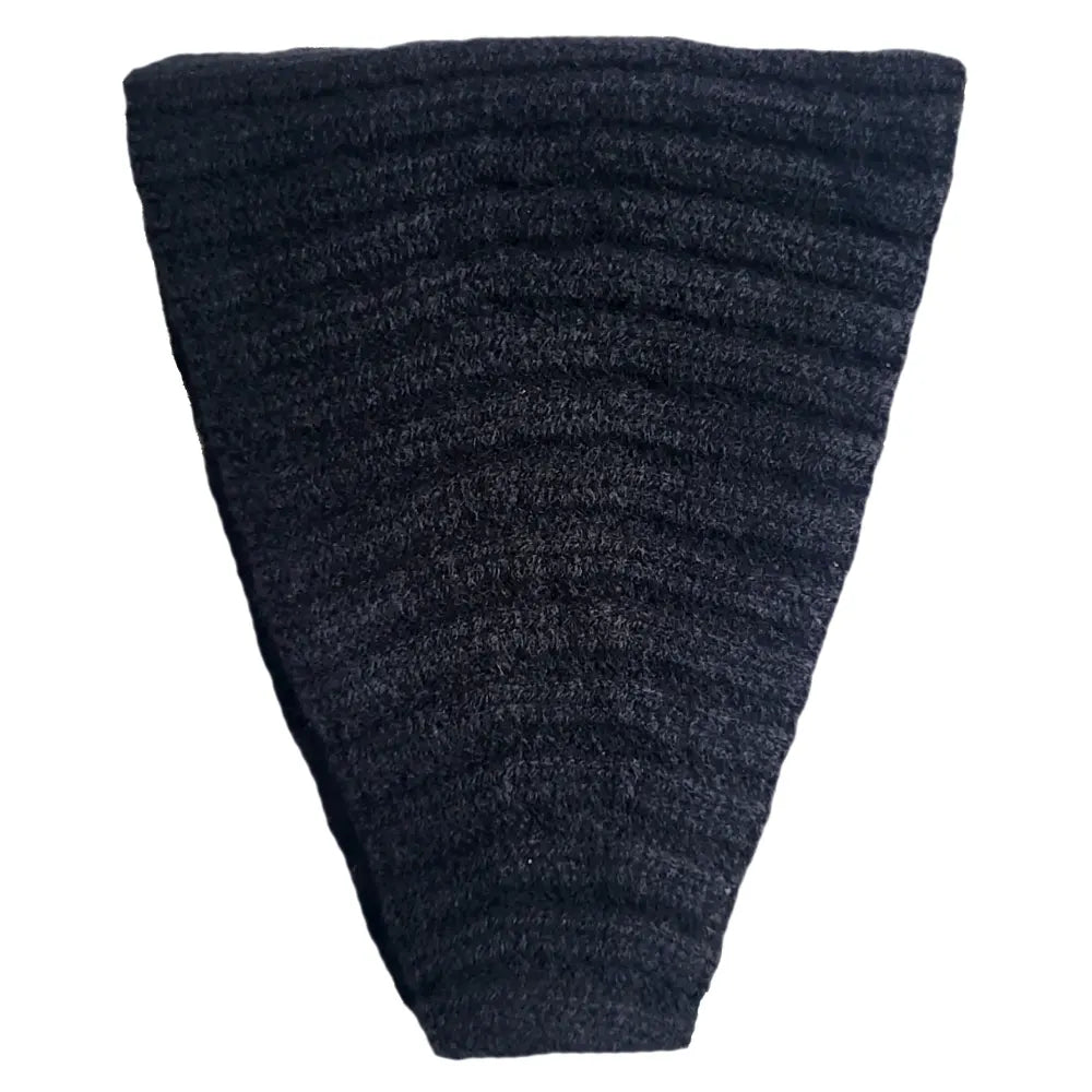 Stirnband schwarz dick aus Kaschmir für Winter vorne breit hinten schmal