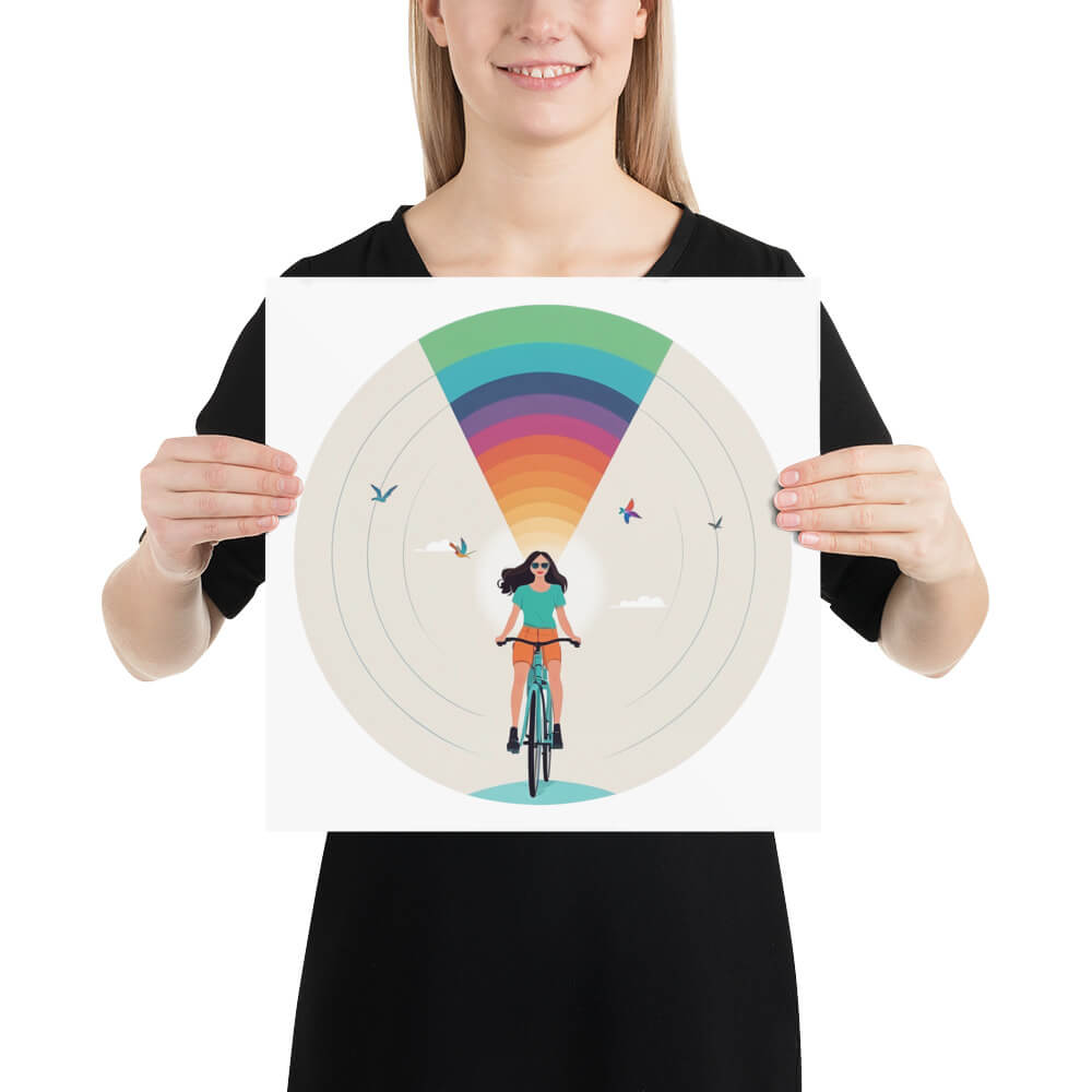 Poster Fahrradmotiv bunt - Rainbow Ride