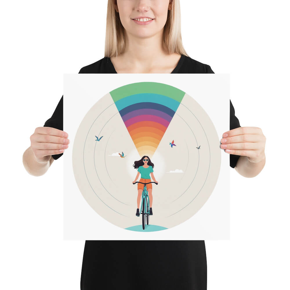 Poster Fahrradmotiv bunt - Rainbow Ride