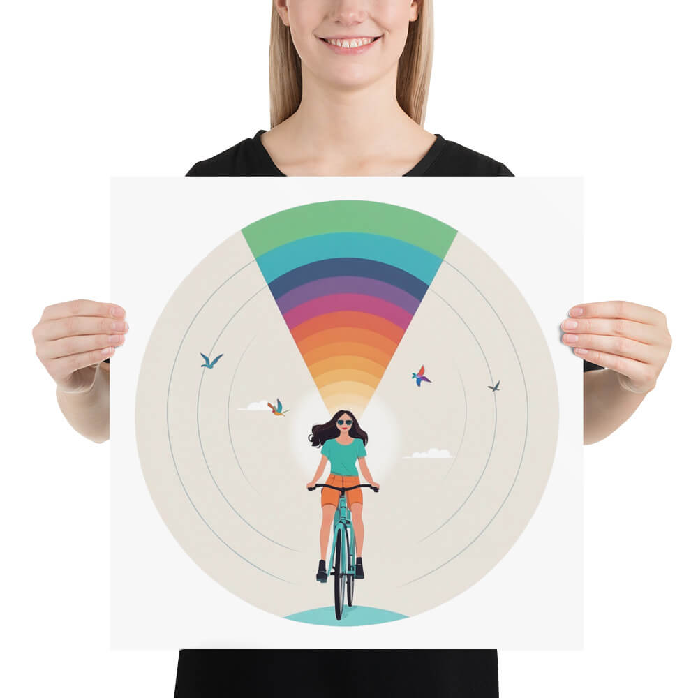 Poster Fahrradmotiv bunt - Rainbow Ride