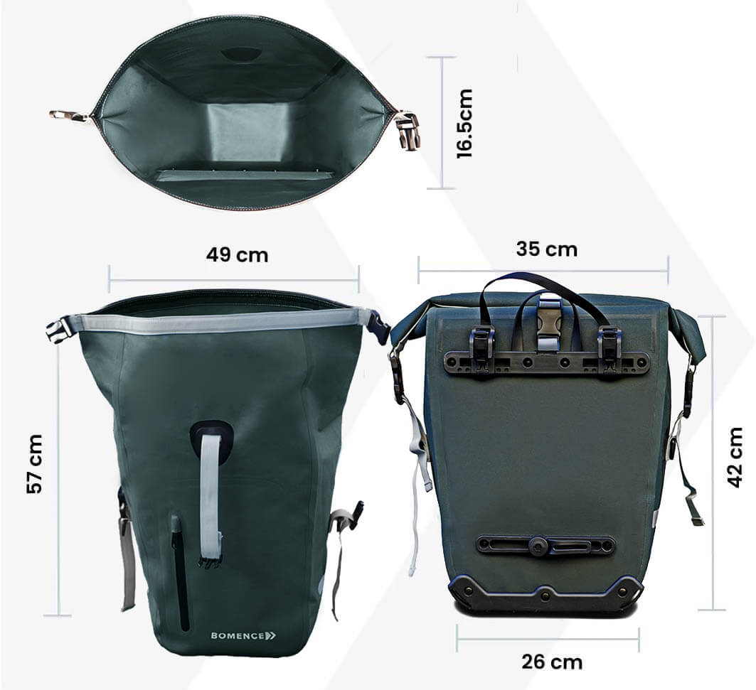 Fahrrad Gepäckträgertasche, Doppelfahrradtaschen 2 Stk – Bomence