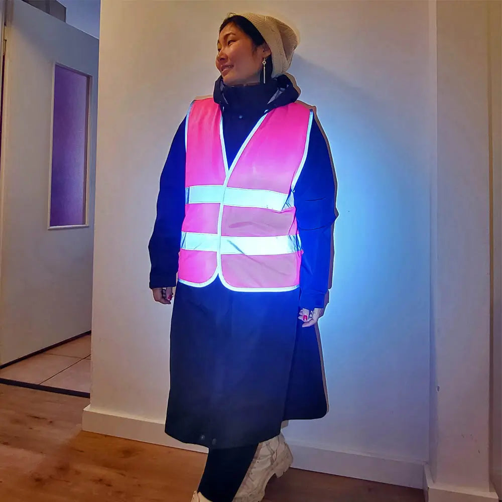 Pinke Weste für Damen & Fahrrad – Bomence