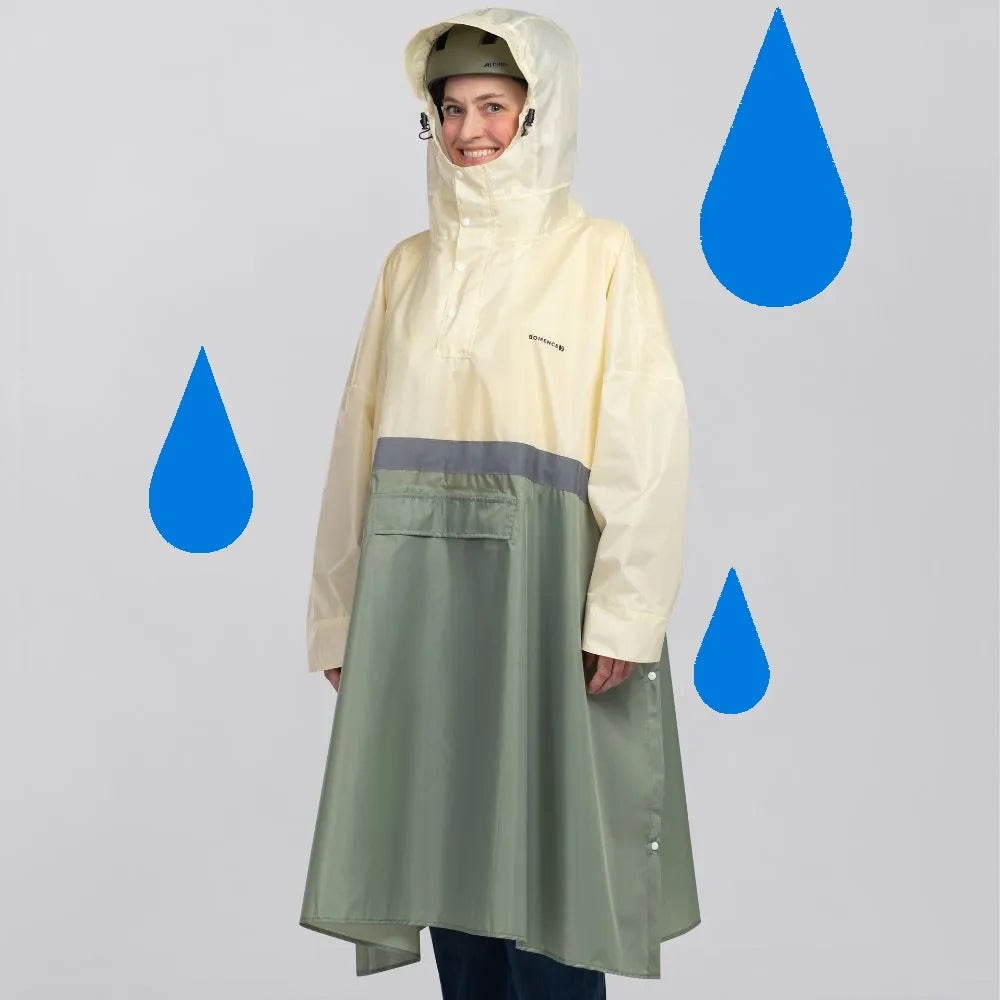 Regendichter Poncho fürs Fahrrad extra lang und atmungsaktiv