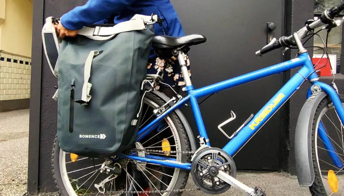 Grüne Fahrradtasche Doppeltasche, Set 2 Stk Gepäckträgertaschen Damen &  Herren – Bomence