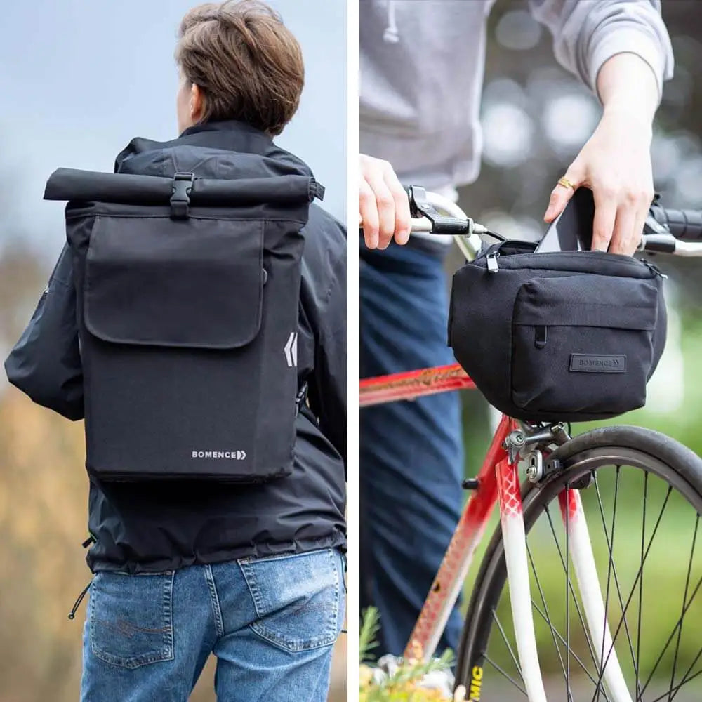 Everyday Commuter Set: Fahrradrucksack & Lenkertasche – Bomence