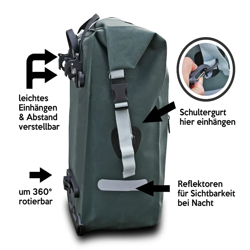 Wasserdichte Fahrradtasche für Gepäckträger 25L – Bomence
