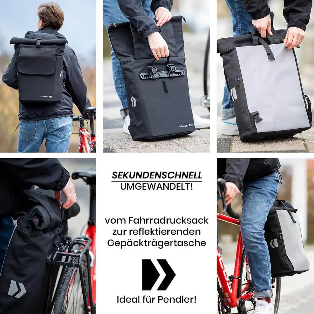Bicycle bag and backpack 2-in-1