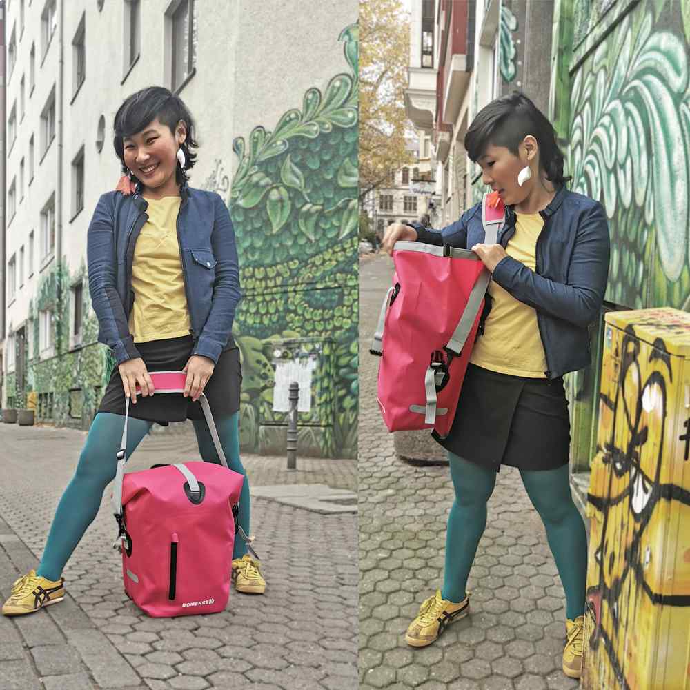 fahrradtasche damen gepäckträger Pinke Fahrradtasche für Gepäckträger Damen – Bomence