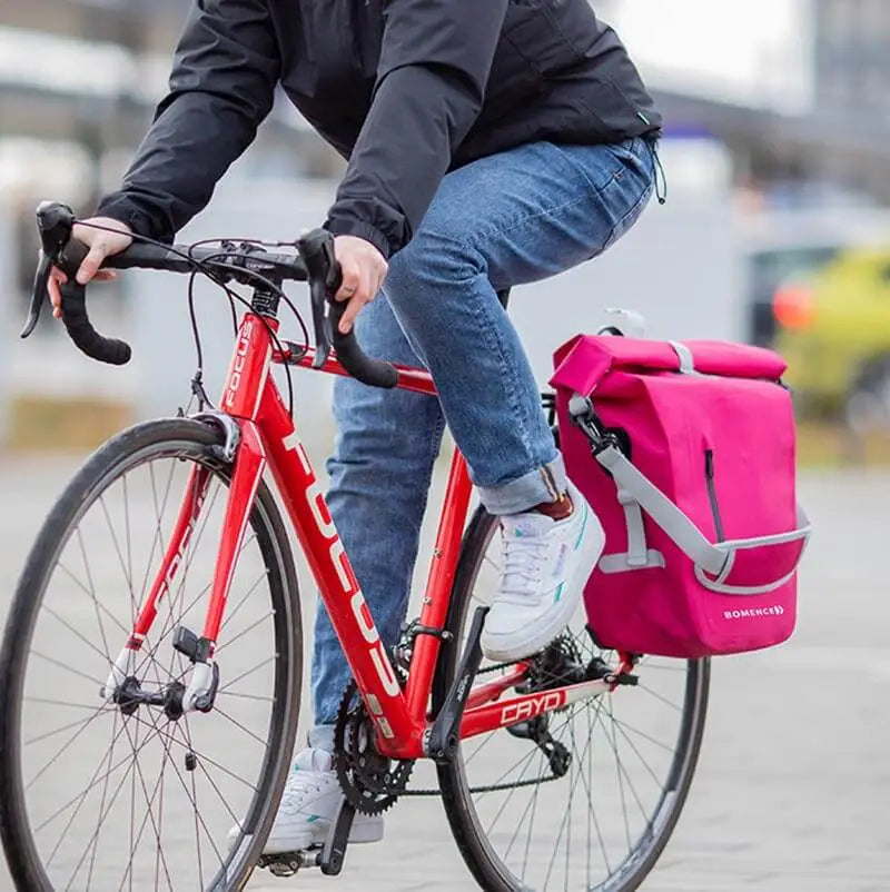 fahrradtasche frauen Pinke Fahrradtasche für Gepäckträger Damen – Bomence