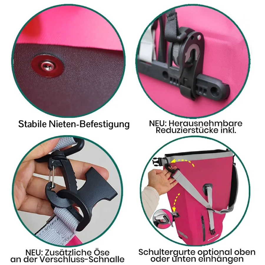 damen fahrradtasche Pinke Fahrradtasche für Gepäckträger Damen – Bomence