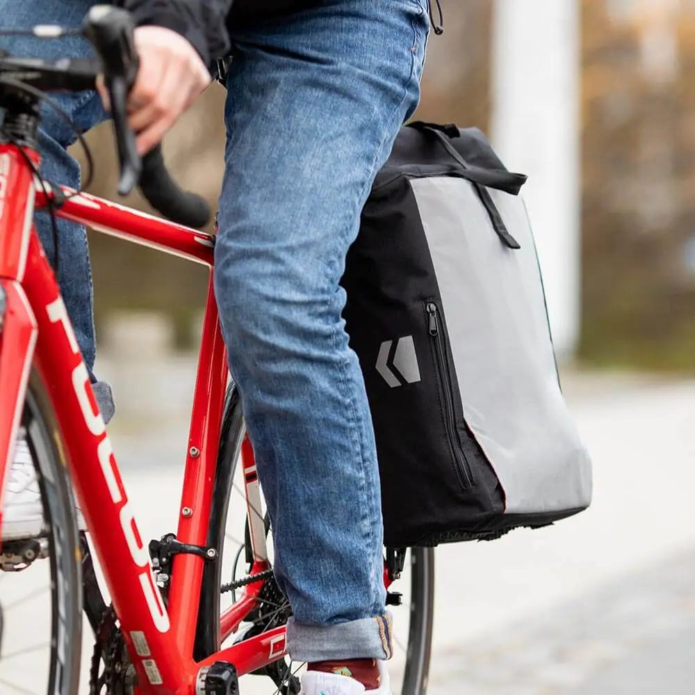 Fahrradtasche Rucksack 2-in-1: Reflektierende Seitentasche