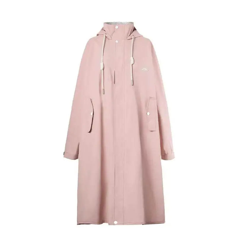LAMA Stijlvolle lange regenjas, uniseks, regenponcho met waterdichte klepzak, capuchon, trekkoord, regenkleding, regencape, regenjas, regenbeschermingskleding, heren, dames, roze paars, L LAMA Stijlvolle lange regenjas, uniseks, regenponcho met waterdichte klepzak, capuchon, trekkoord, regenkleding, regencape, regenjas, regenbeschermingskleding, heren, dames, roze paars, L